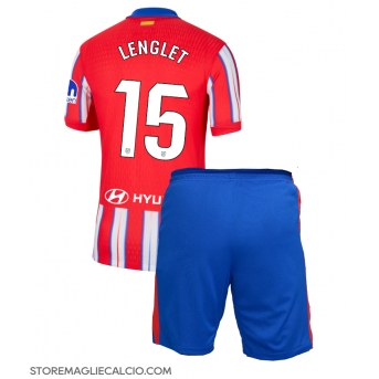 Atletico Madrid Clement Lenglet #15 Maglia Gara Casa Repliche 2024-25 Bambino Maniche Corte